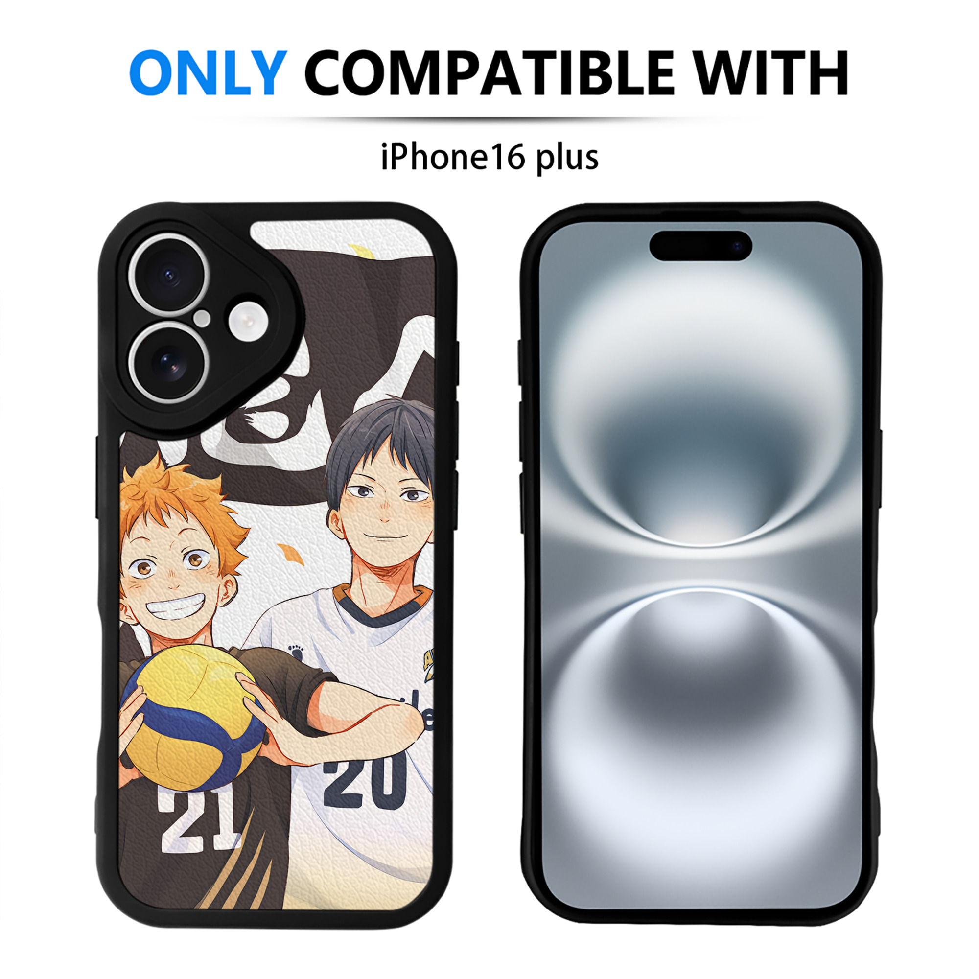 （画像用） ハイキュー!! Haikyu!! 【iPhone 16シリーズ対応】シリコンスマホケース（レザー調） 材質：シリコン